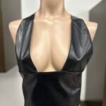 Top engomado escote cuadrado