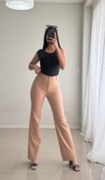 Pantalón engomado recto básico - Imagen 5