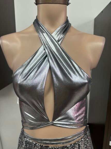 Top tornasolado cruzado