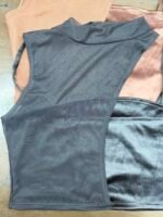 Top satén con tull cuello alto - Imagen 3