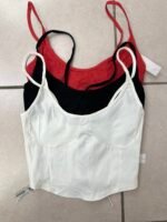 Top bengalina básico acordonado atrás