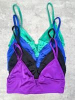 Top satén ballena “V"