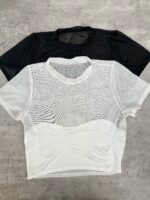 Remera tull con recorte