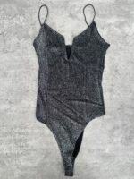 Body lurex con ballena “V”