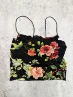 Tull estampado doble frunce