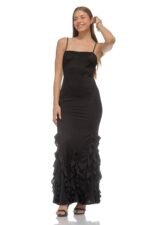 Vestido largo volados entremos