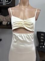 Vestido largo con abertura y frunce - Imagen 6