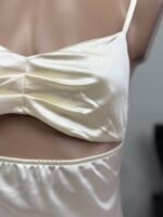 Vestido largo con abertura y frunce - Imagen 5