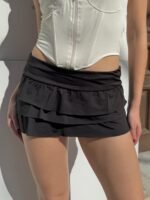 Short pollera triple volado de lycra