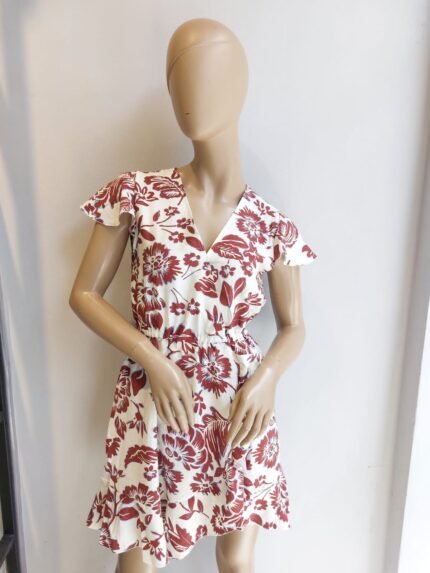 Vestido volado mangas corto