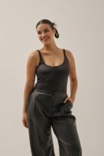 Body engomado fruncido breteles