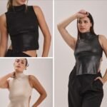 Top muscu brilló con espalda descubierta