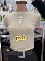 Remera de hilo VIENE NEGRO O BEIGE - Imagen 2